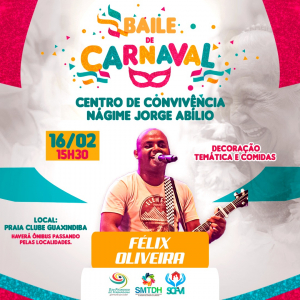 Baile de Carnaval da Terceira Idade nesta quinta-feira (16), no Praia Clube Guaxindiba