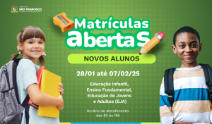 Prefeitura divulga cronograma de novas matrículas na rede municipal de ensino para 2025