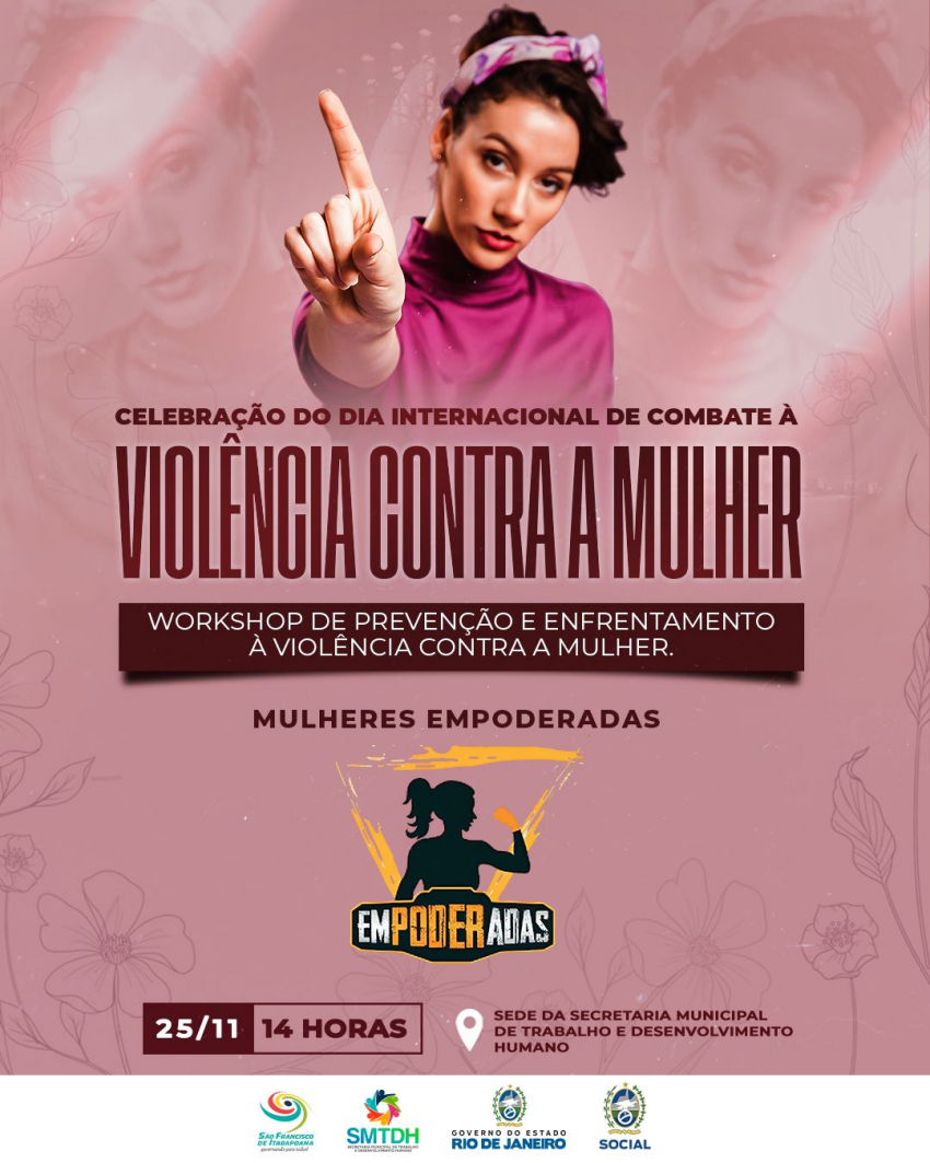 Workshop de Prevenção e Enfrentamento à Violência Contra a Mulher nesta sexta-feira (25)