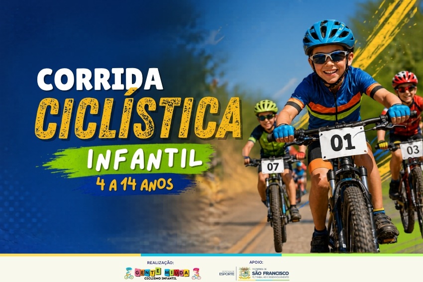 Corrida ciclística infantil acontece sábado (09/05) na Lagoa do Salgadinho