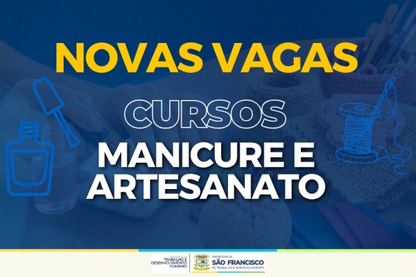 GTR abre inscrições para cursos de Manicure e Artesanato nesta quarta (13/05)