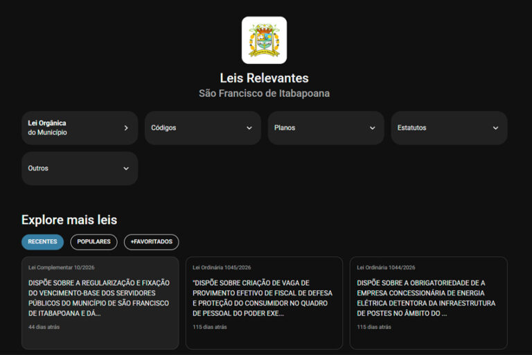 Prefeitura disponibiliza todas as leis municipais em sistema “on-line”